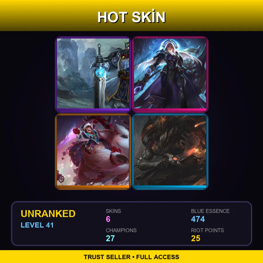 TR | Lv41 | Unranked | 6 Skin | 27 Champ — LoL account