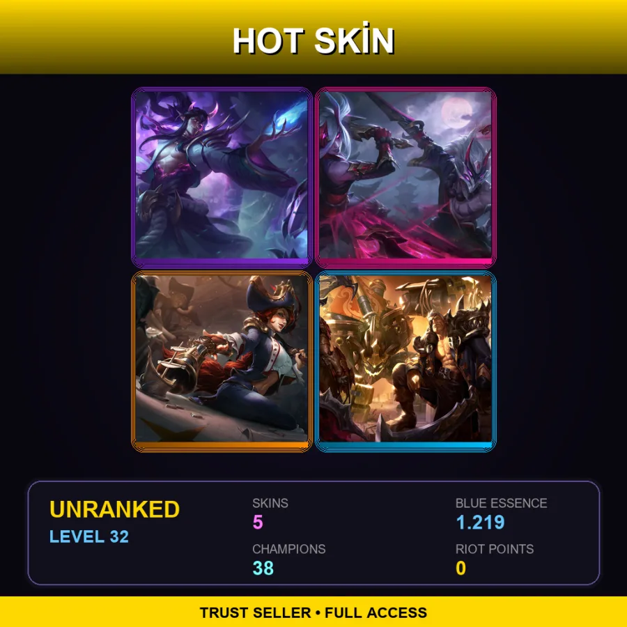 EUNE | Lv32 | Unranked | 5 Skin | 38 Champ — Rogue Admiral Garen