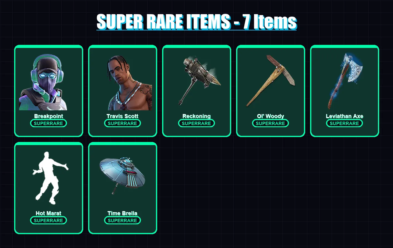 [PC/XBOX/PSN] | Breakpoint | Travis Scott | Fade | Rox | Gear Specialist Maya | 176 skin | 199 pickaxe | 184 emote | 160 glider | Lv2990
