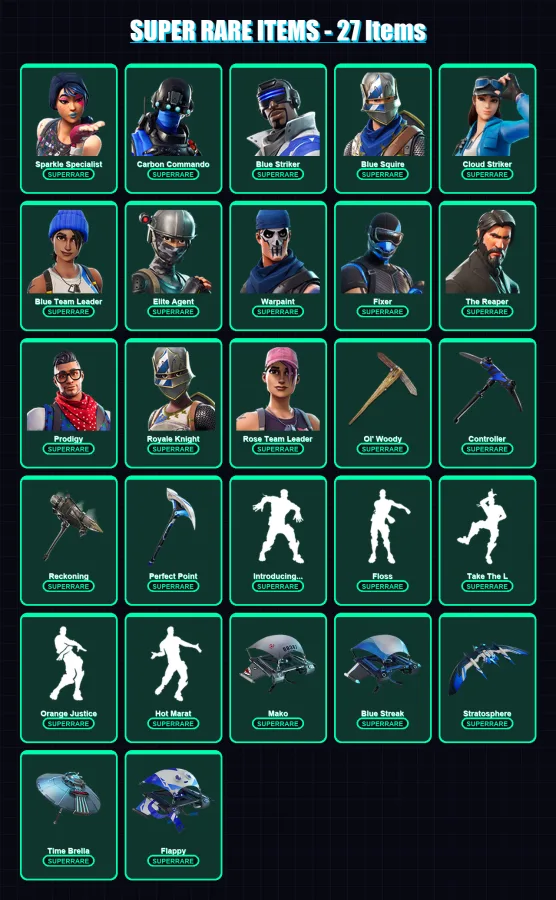 [PC/XBOX/PSN] | Sparkle Specialist | Carbon Commando | Blue Striker | 112 skin | Lv1821