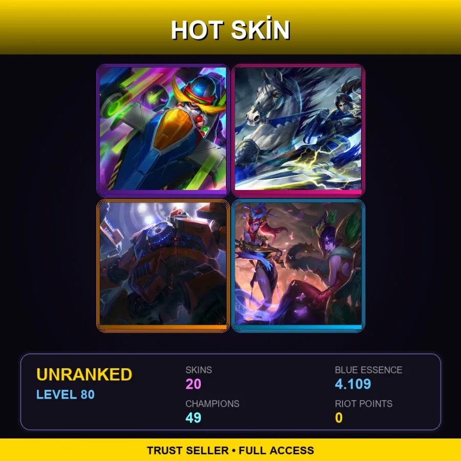 VN | Lv80 | Unranked | 20 Skin | 49 Champ