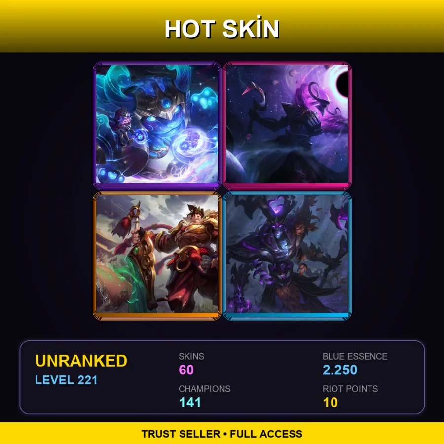 VN | Lv221 | Unranked | 60 Skin | 141 Champ
