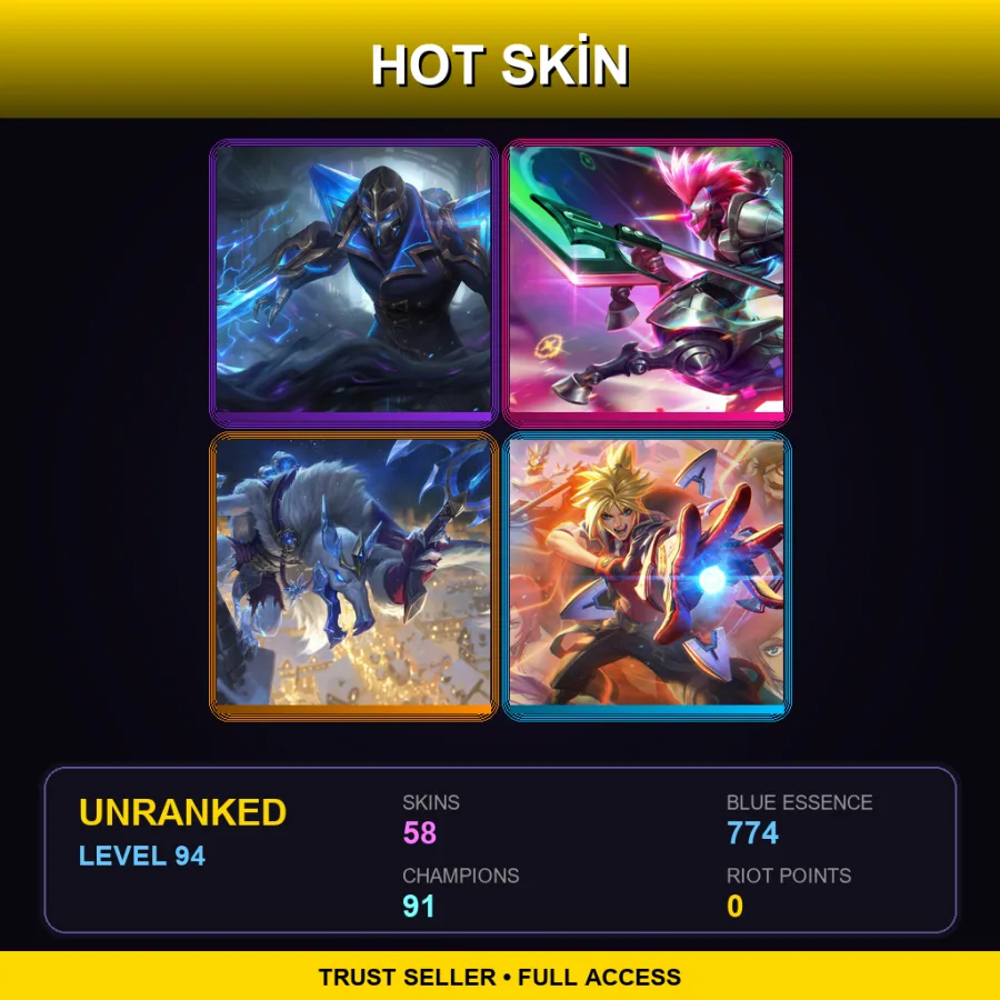 VN | Lv94 | Unranked | 58 Skin | 91 Champ