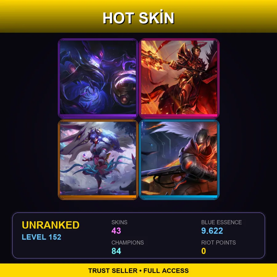 VN | Lv152 | Unranked | 43 Skin | 84 Champ