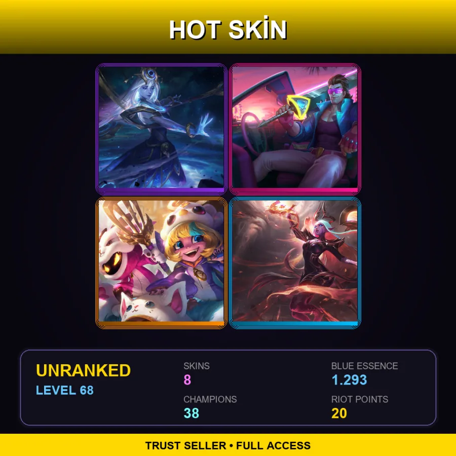 EUNE | Lv68 | Unranked | 8 Skin | 38 Champ