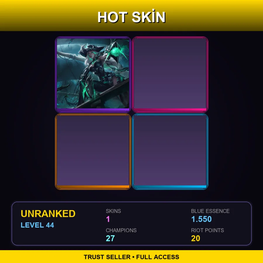 TR | Ruined Miss Fortune | 1 Skin | 27 Champ | Lv44