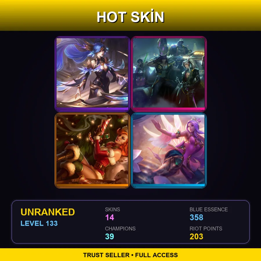 LAN | Lv133 | Unranked | 14 Skin | 39 Champ
