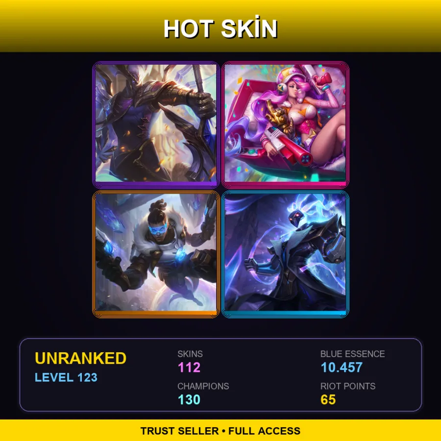 TR | Lv123 | Unranked | 112 Skin | 130 Champ