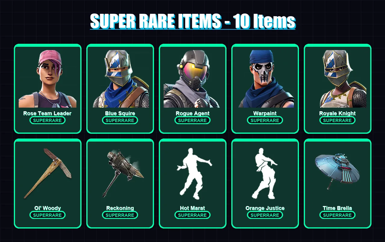 [PS4/PS5/PC] | Rose Team Leader | Blue Squire | Rogue Agent | Warpaint | Royale Knight | 75 skin | 77 pickaxe | 91 emote | 84 glider | Lv1372