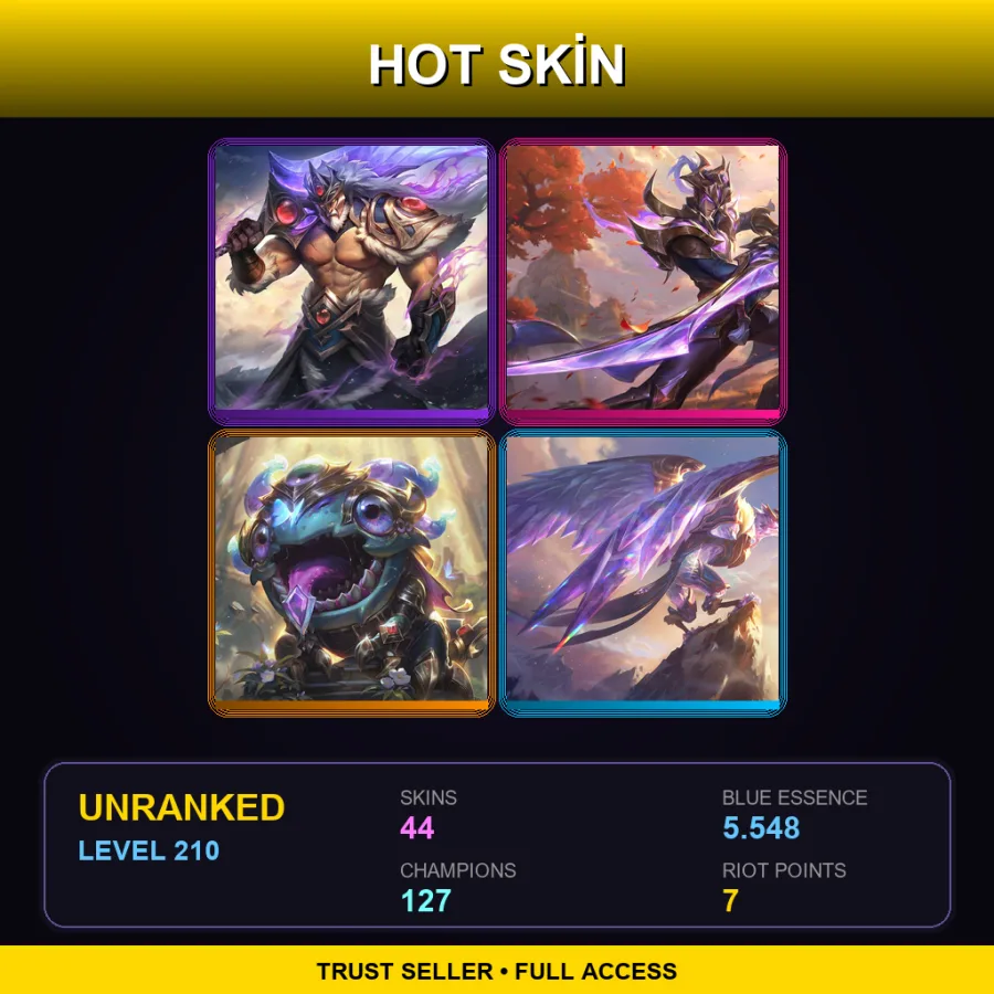 EUNE | Lv210 | Unranked | 44 Skin | 127 Champ