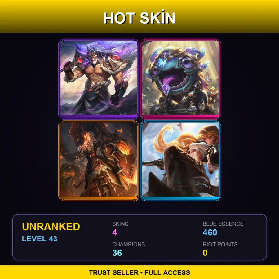 BR | Lv43 | Unranked | 4 Skin | 36 Champ
