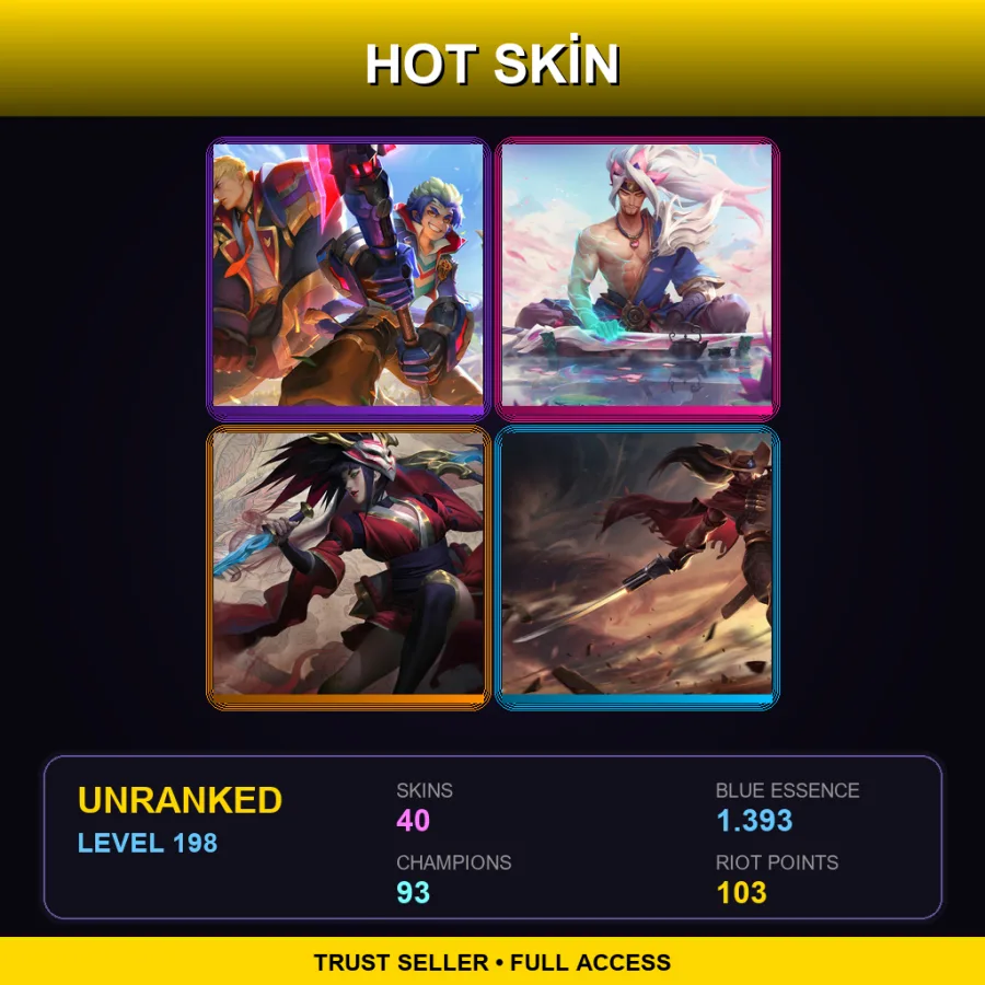 BR | Lv198 | Unranked | 40 Skin | 93 Champ