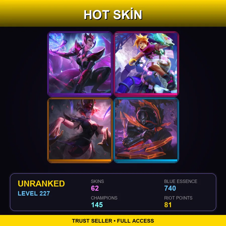 LAN | Lv227 | Unranked | 62 Skin | 145 Champ — Headhunter Caitlyn