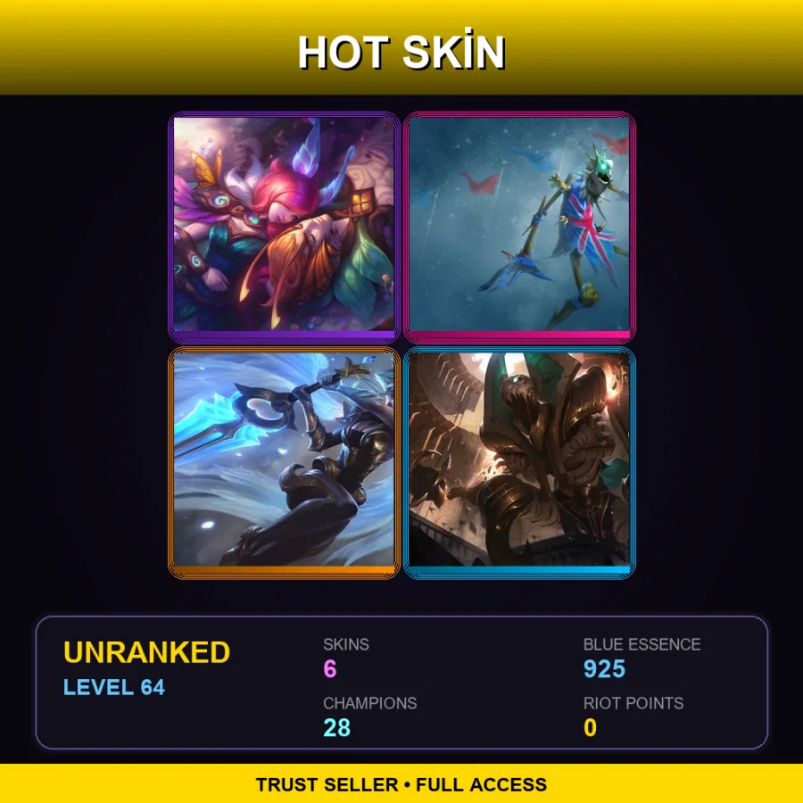EUW | Lv64 | Unranked | 6 Skin | 28 Champ — Elderwood Rakan
