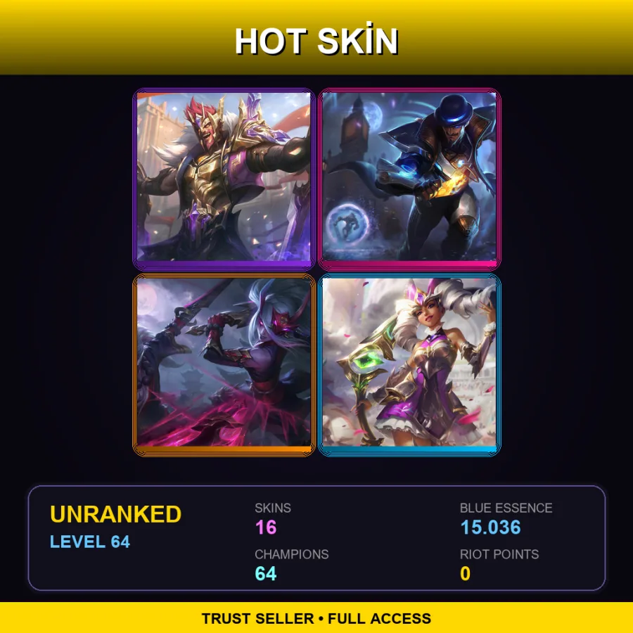 LAN | Lv64 | Unranked | 16 Skin | 64 Champ — Bioforge Darius