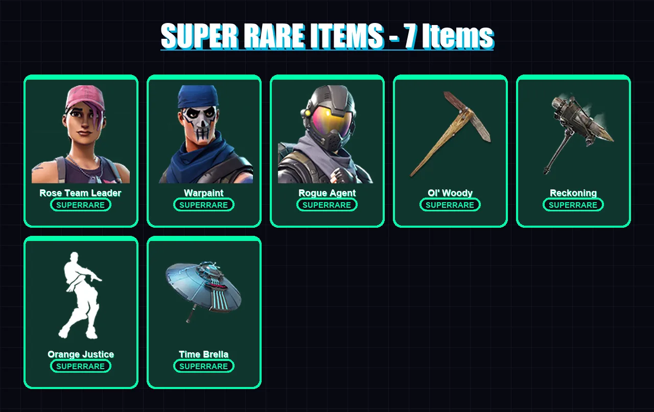 [PC/XBOX/PSN] | Rose Team Leader | Warpaint | Rogue Agent | Malik | Carbide | 41 skin | 49 pickaxe | 42 emote | 55 glider | Lv768