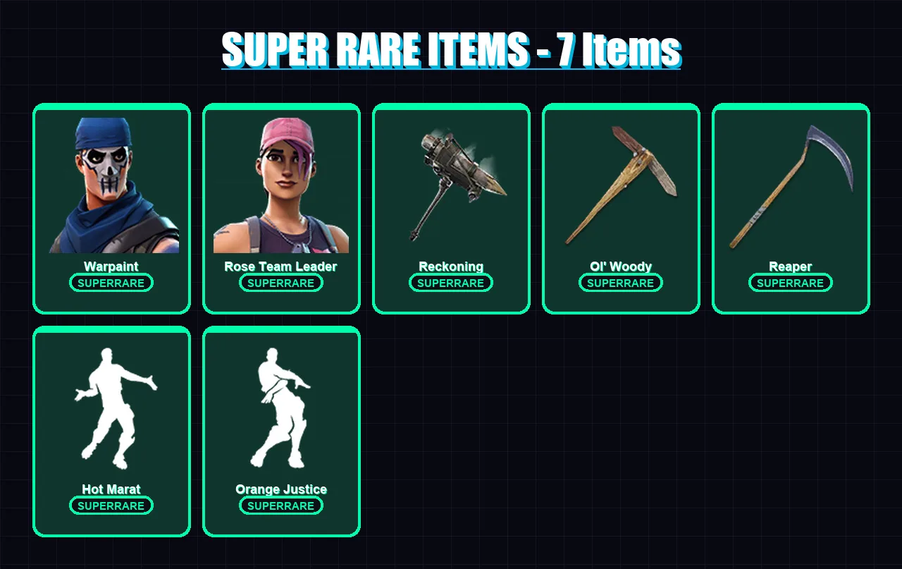 [PS4/PS5/XBOX/PC] | Warpaint | Rose Team Leader | Hybrid | Dire | Zenith | 44 skin | 27 pickaxe | 52 emote | 39 glider | Lv557 — Fortnite account
