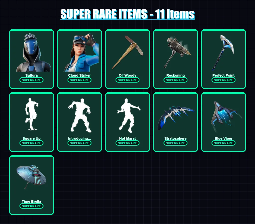 [PC] | Sultura | Cloud Striker | Sentinel | The Imagined | Gear Specialist Maya | 155 skin | 160 pickaxe | 126 emote | 127 glider | Lv1759