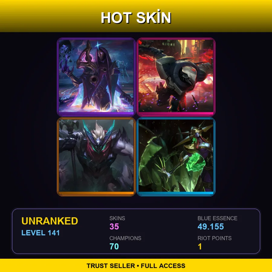SG | Lv141 | Unranked | 35 Skin | 70 Champ