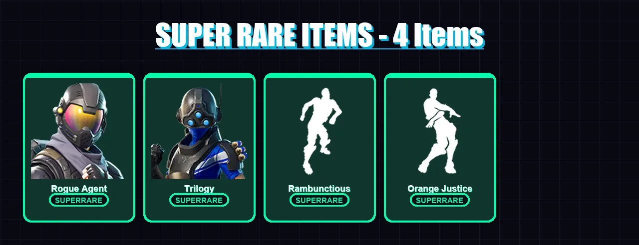 [PC/XBOX] | Rogue Agent | Trilogy | Omen | Love Ranger | Lynx | 31 skin | 22 pickaxe | 35 emote | 26 glider | Lv272