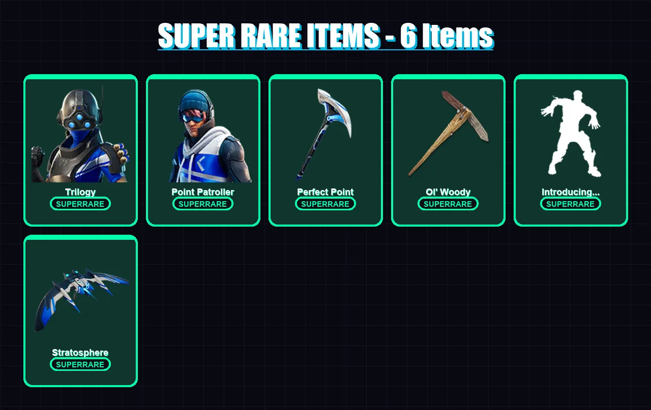 [PS4/PS5/XBOX/PC] | Trilogy | Point Patroller | Sorana | Gear Specialist Maya | Midas | 40 skin | 45 pickaxe | 55 emote | 54 glider | Lv903