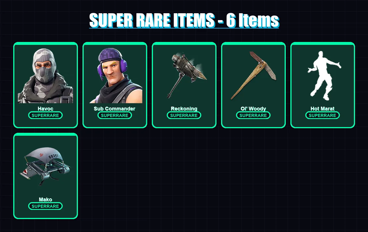 [PC/XBOX/PSN] | Havoc | Sub Commander | Rox | Dire | Calamity | 29 skin | 27 pickaxe | 29 emote | 37 glider | Lv515 — Fortnite account