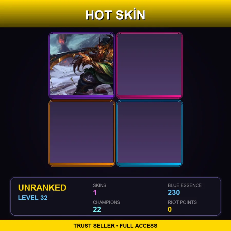 EUW | Lv32 | Unranked | 1 Skin | 22 Champ — LoL account