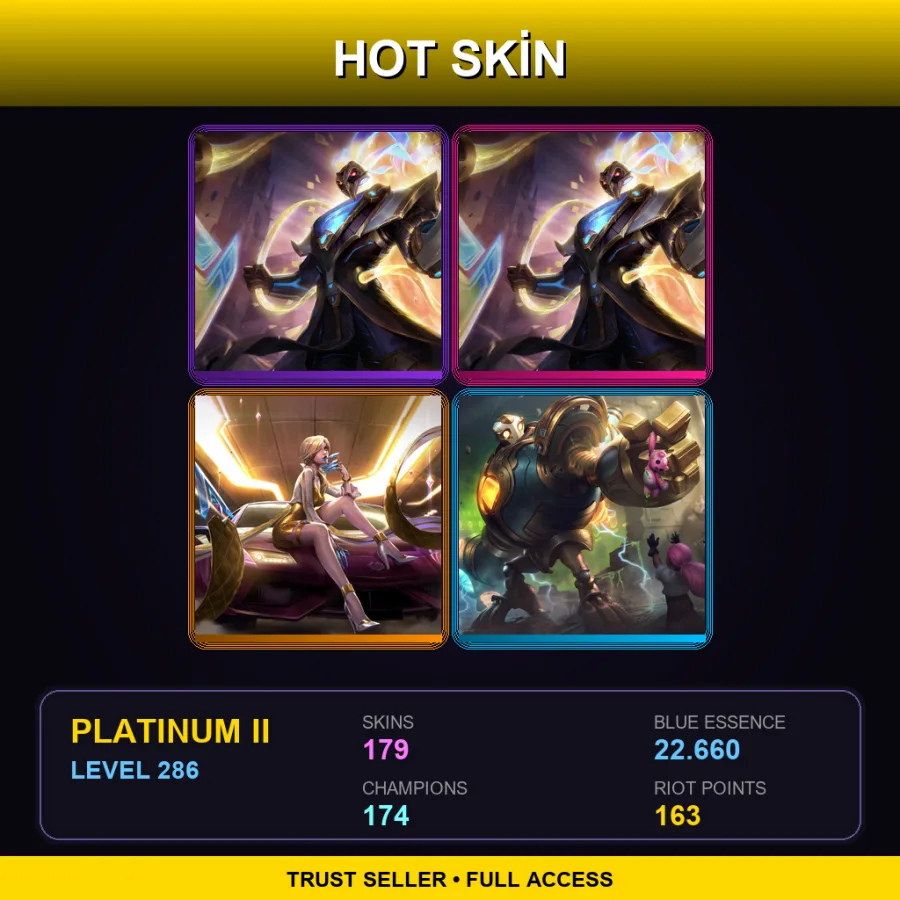 NA | Lv286 | Platinum II | 179 Skin | 174 Champ