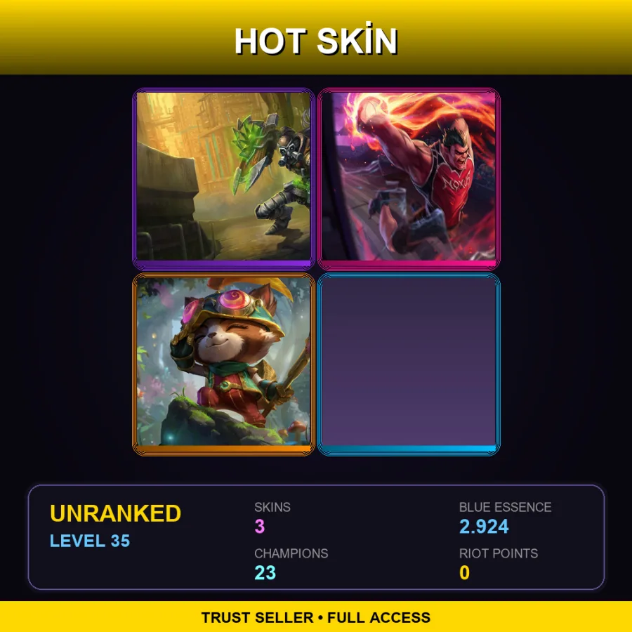 LAS | Lv35 | Unranked | 3 Skin | 23 Champ — Recon Teemo