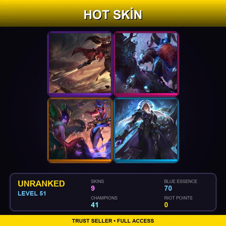 BR | Lv51 | Unranked | 9 Skin | 41 Champ