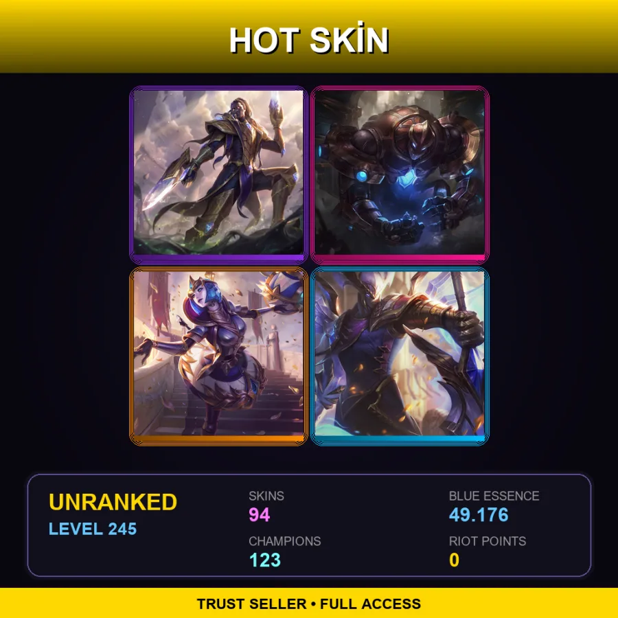 VN | Lv245 | Unranked | 94 Skin | 123 Champ