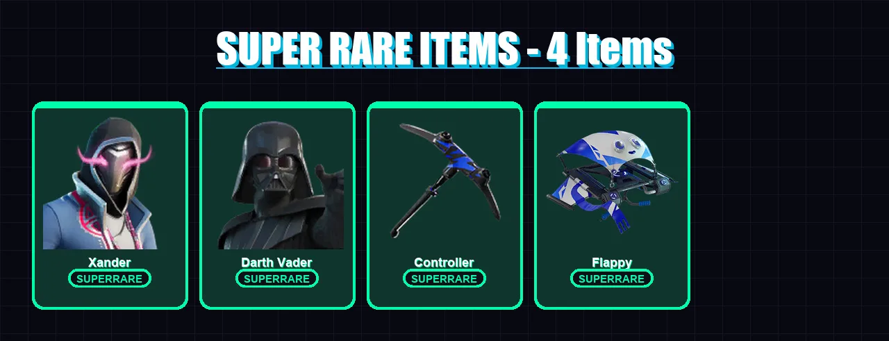 [PC] | Xander | Darth Vader | Fade | Snap | The Origin | 33 skin | 42 pickaxe | 23 emote | 35 glider | Lv488