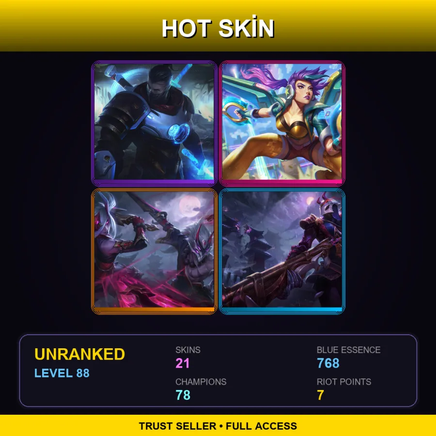 LAS | Lv88 | Unranked | 21 Skin | 78 Champ