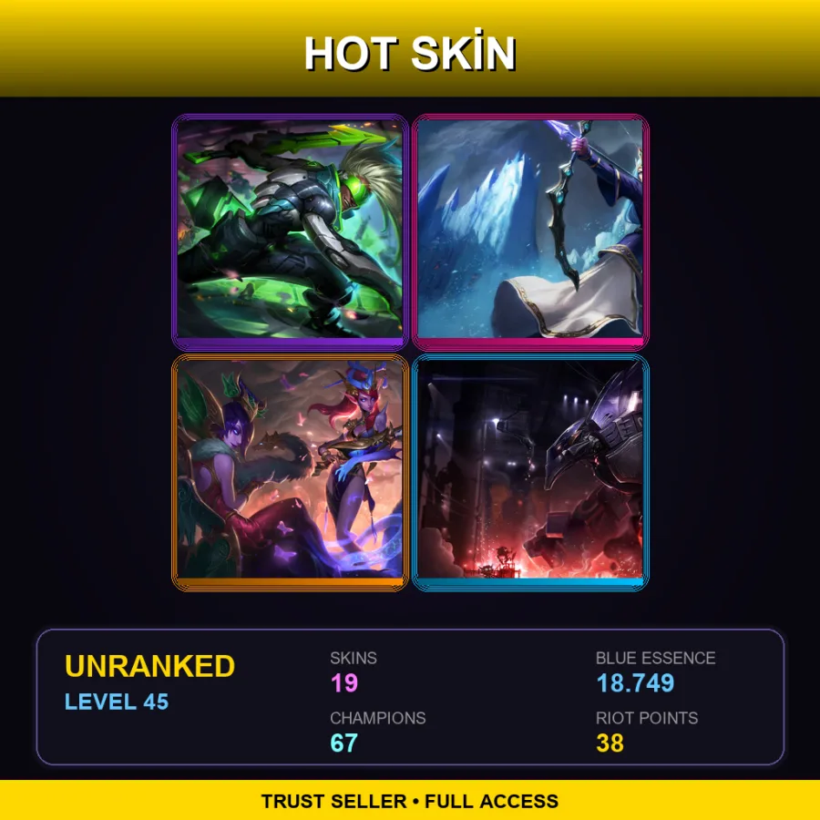 SG | Lv45 | Unranked | 19 Skin | 67 Champ