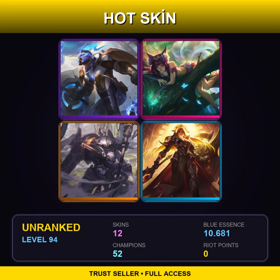 LAN | Lv94 | Unranked | 12 Skin | 52 Champ — Inkshadow Renekton