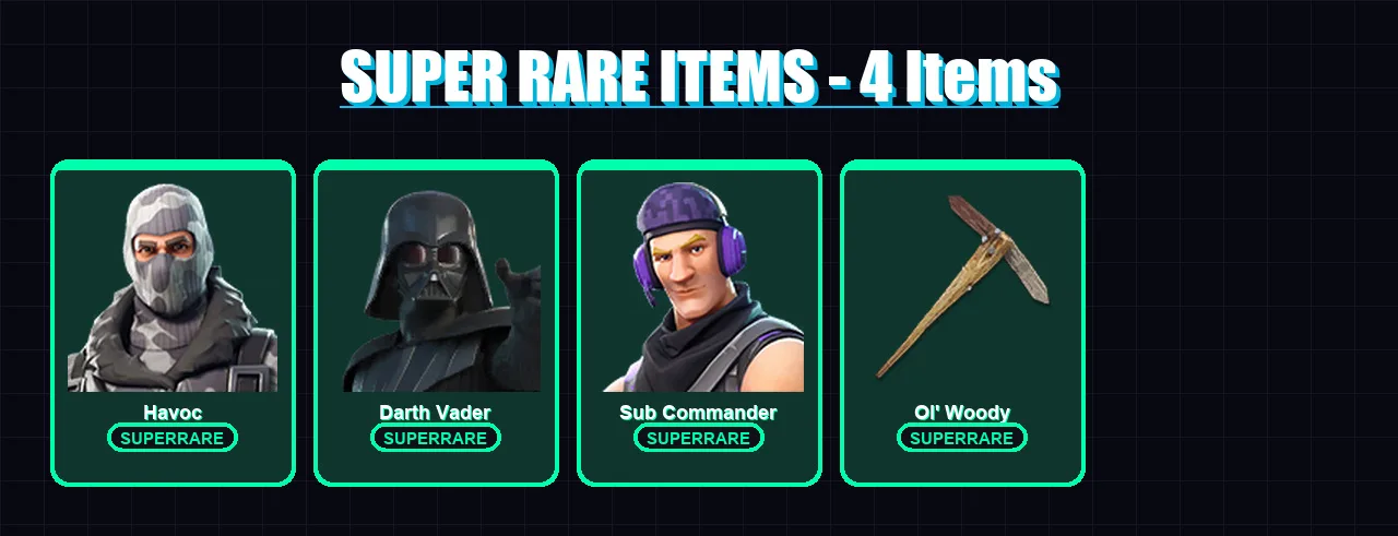 [PC/PSN] | Havoc | Darth Vader | Sub Commander | The Cube Queen | The Ageless | 164 skin | 194 pickaxe | 133 emote | 151 glider | Lv2334
