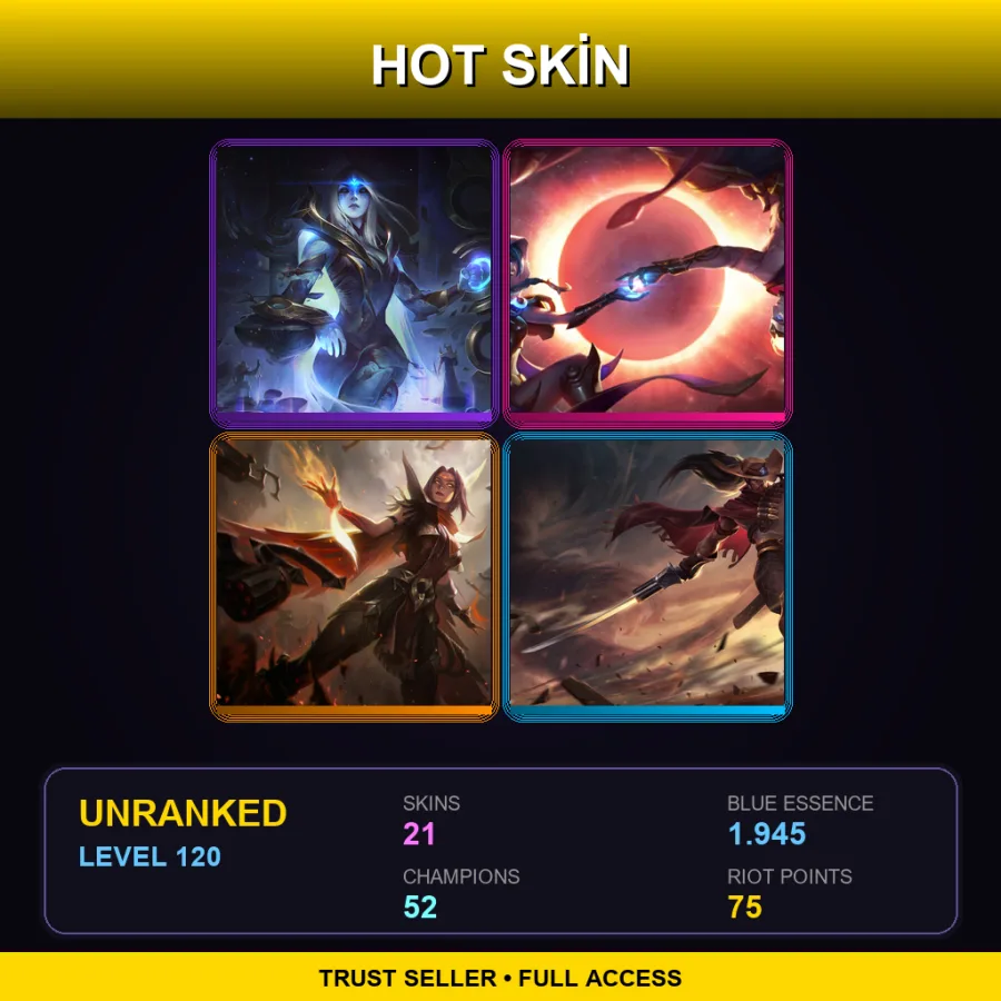 LAN | Lv120 | Unranked | 21 Skin | 52 Champ — Royal Guard Fiora