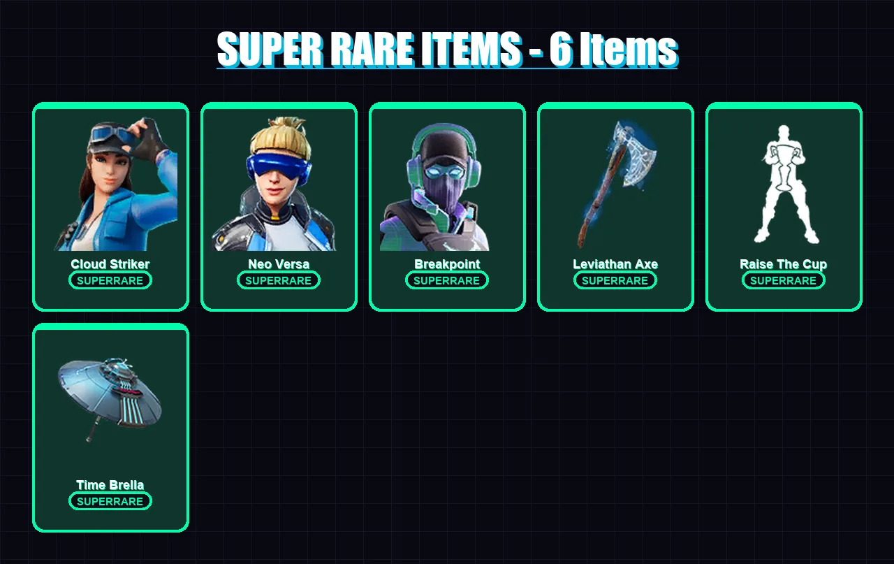 [PC/XBOX] | Cloud Striker | Neo Versa | Breakpoint | Peter Griffin | Mandalorian | 192 skin | 210 pickaxe | 180 emote | 147 glider | Lv2862