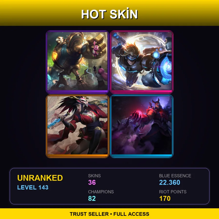 LAN | Lv143 | Unranked | 36 Skin | 82 Champ — Blacksmith Poppy