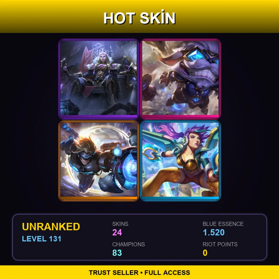 TR | Lv131 | Unranked | 24 Skin | 83 Champ