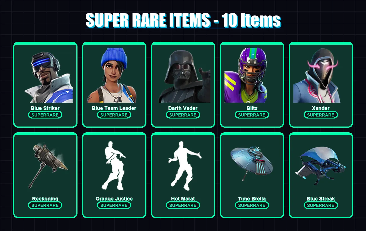[PC/XBOX] | Blue Striker | Blue Team Leader | Darth Vader | Blitz | Xander | 207 skin | 241 pickaxe | 181 emote | 211 glider | Lv3761