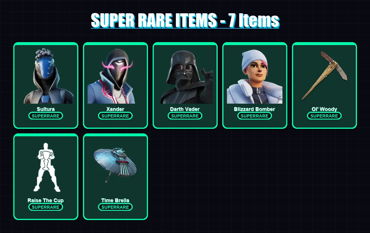 [PC/XBOX] | Sultura | Xander | Darth Vader | Blizzard Bomber | Raven | 237 skin | 260 pickaxe | 218 emote | 181 glider | Lv3350