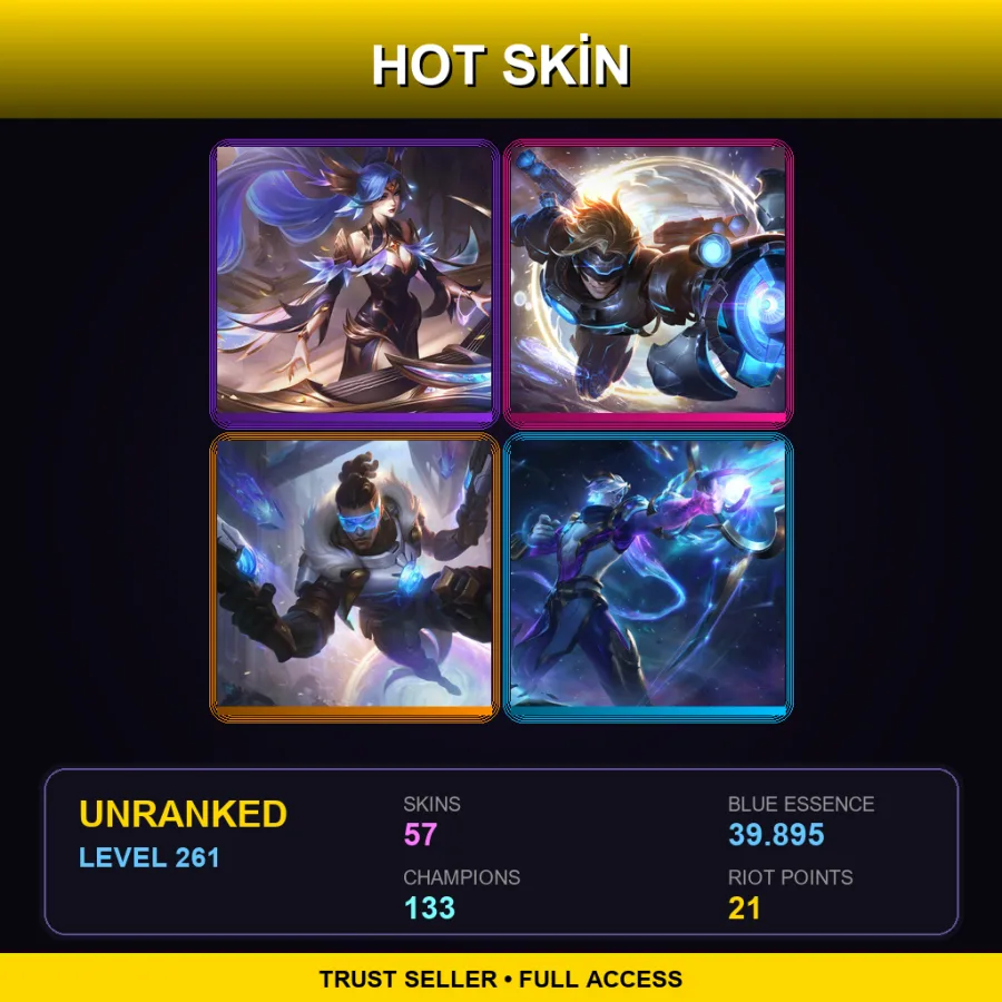 TR | Lv261 | Unranked | 57 Skin | 133 Champ