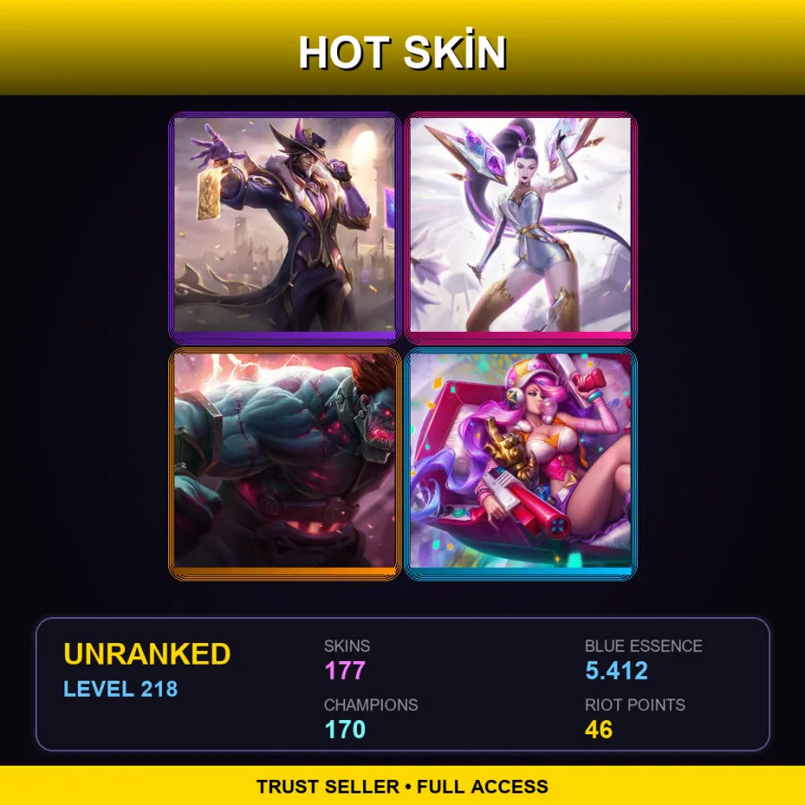 EUW | Victorious Twisted Fate | Prestige K/DA ALL OUT Kai'Sa | Hextech Sion | Arcade Miss Fortune | 177 Skin | 170 Champ | Lv218