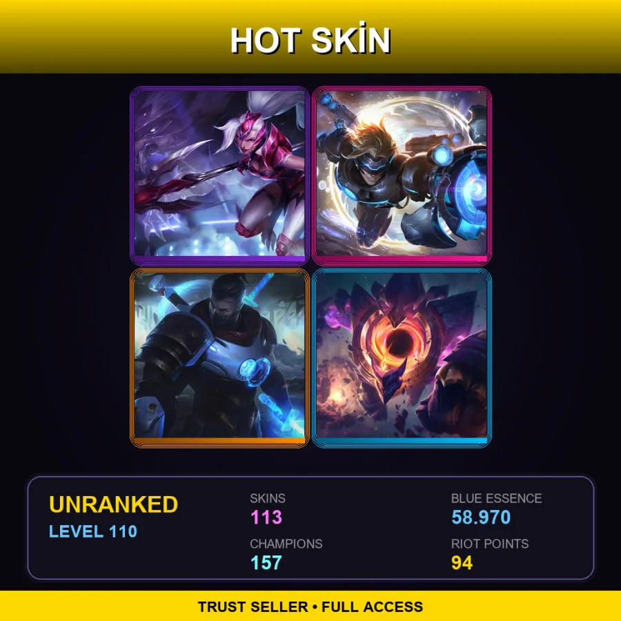 VN | Lv110 | Unranked | 113 Skin | 157 Champ