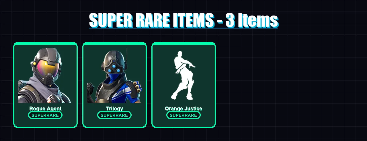 [PS4/PS5/XBOX/PC] | Rogue Agent | Trilogy | Valor | Carbide | Explorer Emilie | 11 skin | 12 pickaxe | 20 emote | 16 glider | Lv311