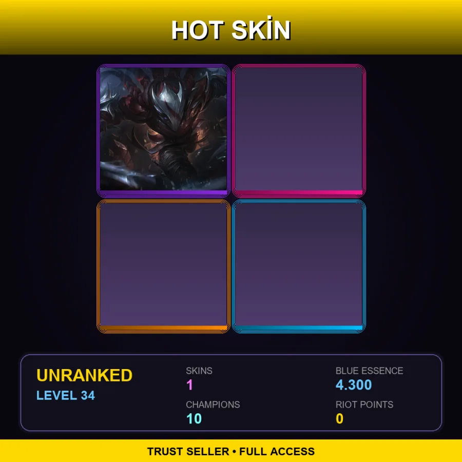 LAN | Lv34 | Unranked | 1 Skin | 10 Champ