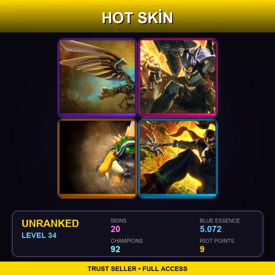 VN | Lv34 | Unranked | 20 Skin | 92 Champ — Hextech Anivia