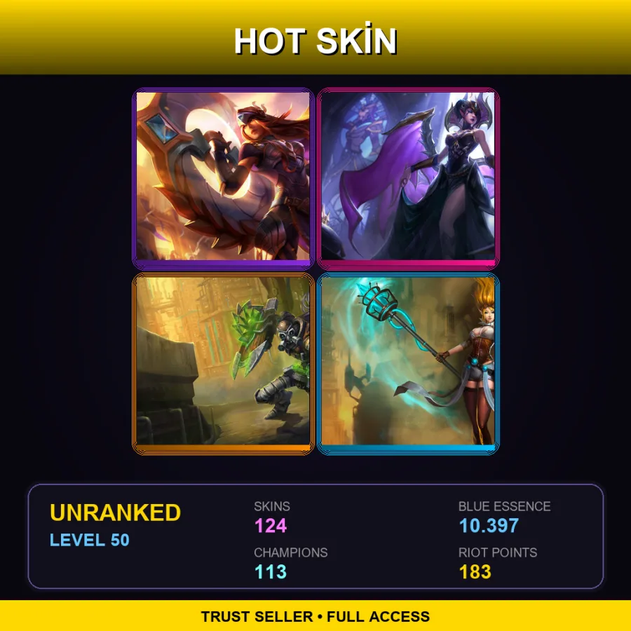 BR | Victorious Sivir | Victorious Morgana | Hextech Singed | Hextech Janna | 124 Skin | 113 Champ | Lv50