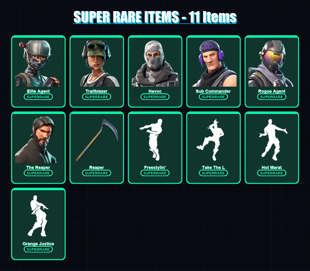 [PC/XBOX/PSN] | Elite Agent | Trailblazer | Havoc | Sub Commander | Rogue Agent | 31 skin | 19 pickaxe | 30 emote | 21 glider | Lv358